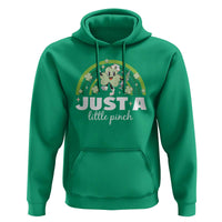 Funny St Patrick's Day Nurse Hoodie Just A Little Pinch Rainbow Shamrock