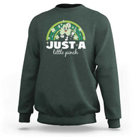 Funny St Patrick's Day Nurse Sweatshirt Just A Little Pinch Rainbow Shamrock