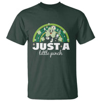 Funny St Patrick's Day Nurse T Shirt Just A Little Pinch Rainbow Shamrock