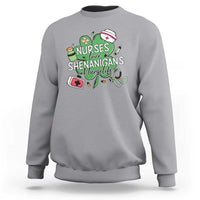 Funny St Patrick's Day Nurse Sweatshirt Nurses Love Shenanigans Nurse Life Shamrock
