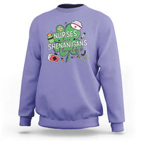 Funny St Patrick's Day Nurse Sweatshirt Nurses Love Shenanigans Nurse Life Shamrock