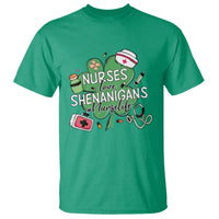 Funny St Patrick's Day Nurse T Shirt Nurses Love Shenanigans Nurse Life Shamrock