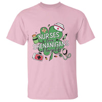 Funny St Patrick's Day Nurse T Shirt Nurses Love Shenanigans Nurse Life Shamrock