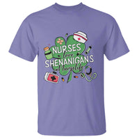 Funny St Patrick's Day Nurse T Shirt Nurses Love Shenanigans Nurse Life Shamrock