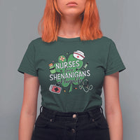 Funny St Patrick's Day Nurse T Shirt For Women Nurses Love Shenanigans Nurse Life Shamrock