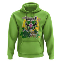Funny St Patrick's Day Racoon Hoodie Kiss Me I'm Feral Horseshoe Shamrock