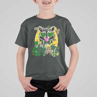 Funny St Patrick's Day Racoon T Shirt For Kid Kiss Me I'm Feral Horseshoe Shamrock