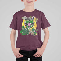 Funny St Patrick's Day Racoon T Shirt For Kid Kiss Me I'm Feral Horseshoe Shamrock