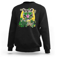 Funny St Patrick's Day Racoon Sweatshirt Kiss Me I'm Feral Horseshoe Shamrock