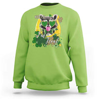 Funny St Patrick's Day Racoon Sweatshirt Kiss Me I'm Feral Horseshoe Shamrock