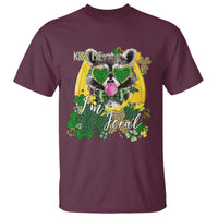 Funny St Patrick's Day Racoon T Shirt Kiss Me I'm Feral Horseshoe Shamrock