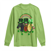 Funny St Patrick's Day Horse Long Sleeve Shirt Happy St Horsetrick's Day Shamrock