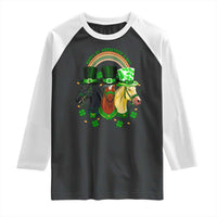 Funny St Patrick's Day Horse Raglan Shirt Happy St Horsetrick's Day Shamrock