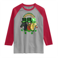 Funny St Patrick's Day Horse Raglan Shirt Happy St Horsetrick's Day Shamrock