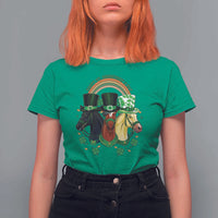 Funny St Patrick's Day Horse T Shirt For Women Happy St Horsetrick's Day Shamrock