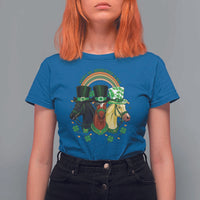 Funny St Patrick's Day Horse T Shirt For Women Happy St Horsetrick's Day Shamrock
