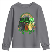 Funny St Patrick's Day Horse Youth Sweatshirt Happy St Horsetrick's Day Shamrock