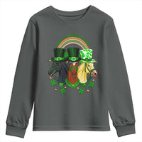 Funny St Patrick's Day Horse Youth Sweatshirt Happy St Horsetrick's Day Shamrock