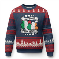 Funny Half Gaelic Half Garlic Ugly Christmas Sweater Irish Italian St. Patrick's Day - Wonder Print Shop