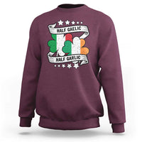 Funny Half Gaelic Half Garlic Sweatshirt Irish Italian St. Patrick's Day