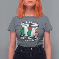Funny Half Gaelic Half Garlic T Shirt For Women Irish Italian St. Patrick's Day