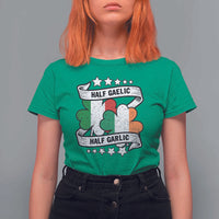 Funny Half Gaelic Half Garlic T Shirt For Women Irish Italian St. Patrick's Day