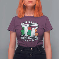 Funny Half Gaelic Half Garlic T Shirt For Women Irish Italian St. Patrick's Day