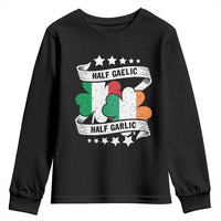 Funny Half Gaelic Half Garlic Youth Sweatshirt Irish Italian St. Patrick's Day