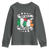 Funny Half Gaelic Half Garlic Youth Sweatshirt Irish Italian St. Patrick's Day