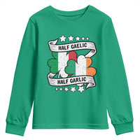 Funny Half Gaelic Half Garlic Youth Sweatshirt Irish Italian St. Patrick's Day