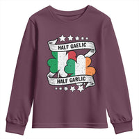 Funny Half Gaelic Half Garlic Youth Sweatshirt Irish Italian St. Patrick's Day