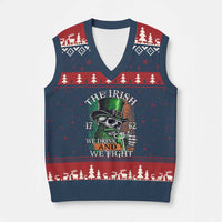 Irish Soldiers 1762 V-Neck Knit Sweater Vest The Irish We Drink And We Fight Shamrock Skull Beer - Wonder Print Shop