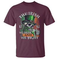 Irish Soldiers 1762 T Shirt The Irish We Drink And We Fight Shamrock Skull Beer