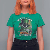 Irish Soldiers 1762 T Shirt For Women The Irish We Drink And We Fight Shamrock Skull Beer
