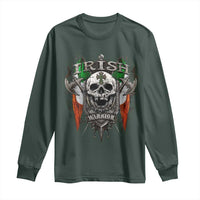 Funny Irish Warrior Long Sleeve Shirt Vintage Skull Celtic Cross Ireland Flag