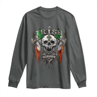 Funny Irish Warrior Long Sleeve Shirt Vintage Skull Celtic Cross Ireland Flag