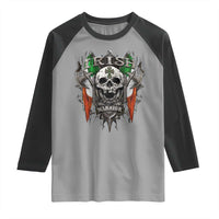 Funny Irish Warrior Raglan Shirt Vintage Skull Celtic Cross Ireland Flag