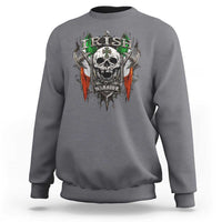 Funny Irish Warrior Sweatshirt Vintage Skull Celtic Cross Ireland Flag
