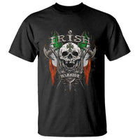 Funny Irish Warrior T Shirt Vintage Skull Celtic Cross Ireland Flag