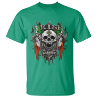 Funny Irish Warrior T Shirt Vintage Skull Celtic Cross Ireland Flag