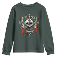 Funny Irish Warrior Youth Sweatshirt Vintage Skull Celtic Cross Ireland Flag