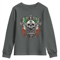 Funny Irish Warrior Youth Sweatshirt Vintage Skull Celtic Cross Ireland Flag