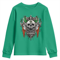 Funny Irish Warrior Youth Sweatshirt Vintage Skull Celtic Cross Ireland Flag