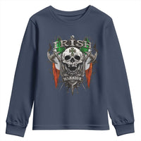 Funny Irish Warrior Youth Sweatshirt Vintage Skull Celtic Cross Ireland Flag