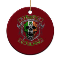 Irish Viking Ceramic Ornament Irish To The Bone Vintage Ireland Flag Skull - Wonder Print Shop