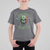 Irish Viking T Shirt For Kid Irish To The Bone Vintage Ireland Flag Skull