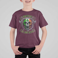 Irish Viking T Shirt For Kid Irish To The Bone Vintage Ireland Flag Skull