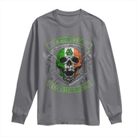 Irish Viking Long Sleeve Shirt Irish To The Bone Vintage Ireland Flag Skull