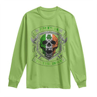 Irish Viking Long Sleeve Shirt Irish To The Bone Vintage Ireland Flag Skull