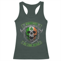 Irish Viking Racerback Tank Top Irish To The Bone Vintage Ireland Flag Skull